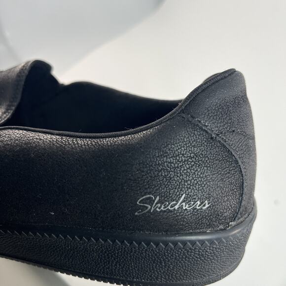 Skechers Wide Fit Slip On Shoes Black Bow Air Cooled Memory Foam Women 8.5 - Picture 5 of 5